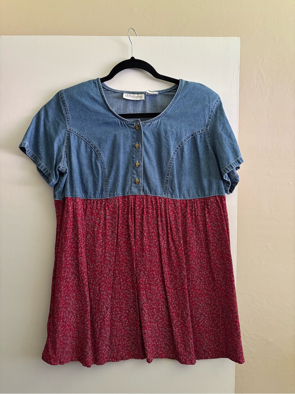 Oh! Mamma Blue Maternity Vintage Top